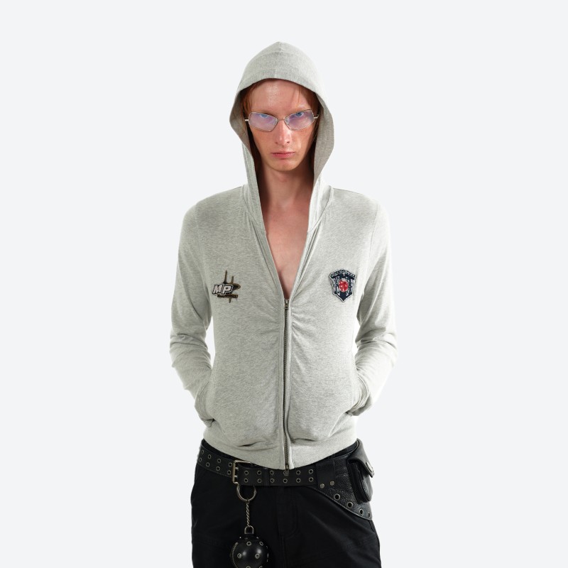 Ruched Zip-up Hoodie